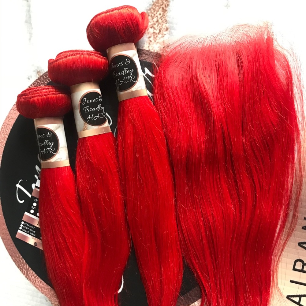 Pre-colored red bundles with frontal😝😜